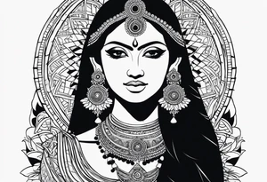 Lord Surya, godess Ganga, sunset tattoo idea