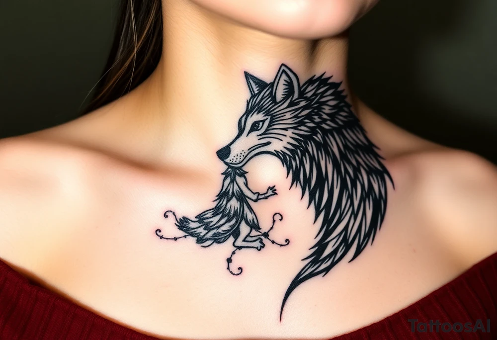 Little red riding hood and big bad wolf tattoo idea