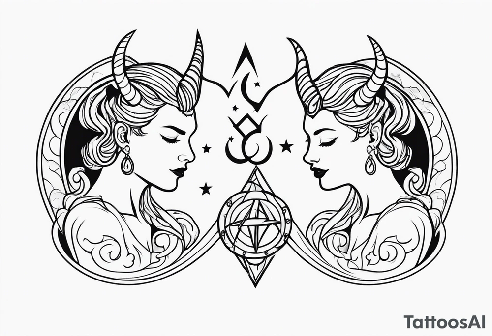 Couple's tattoos capricorn and aquarius uniting tattoo idea Couple's tattoos capricorn and aquarius uniting tattoo idea