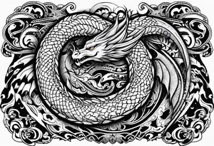 Jomungandr wyrm nordic style tattoo idea