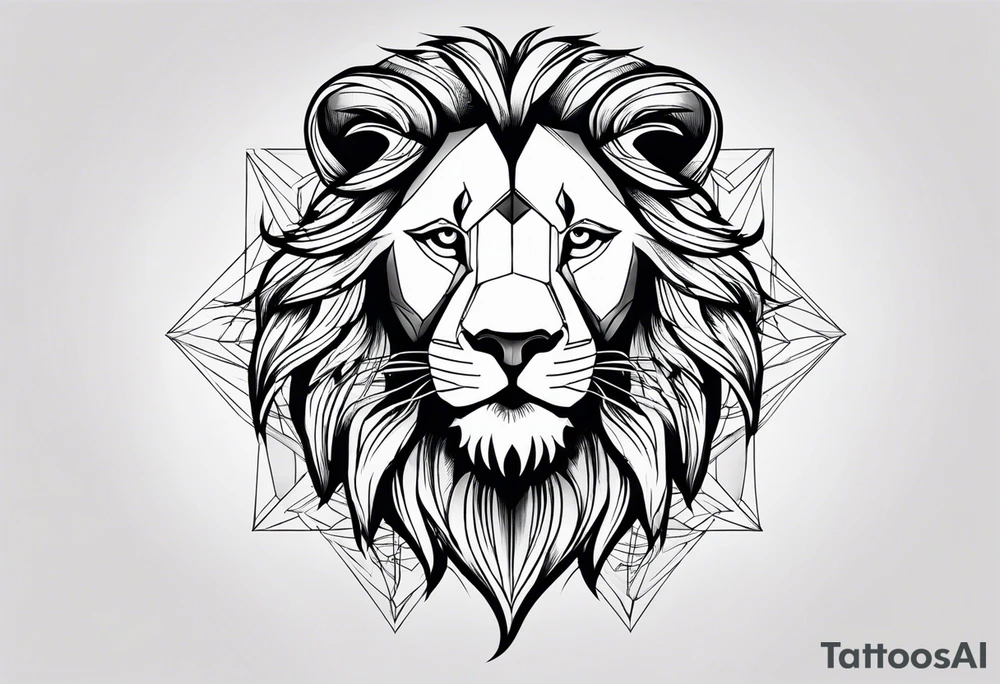 lion classic tattoo idea
