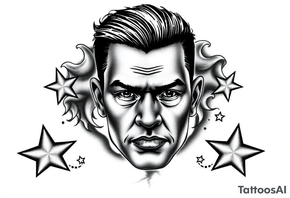 last Name Obando with stars tattoo idea