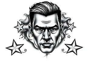 last Name Obando with stars tattoo idea