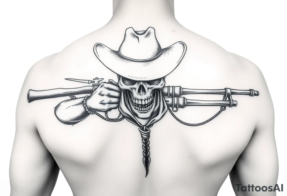 Dead cowboy with ridle tattoo idea