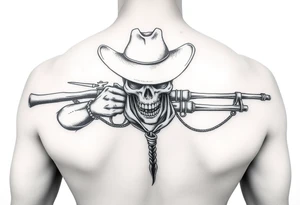 Dead cowboy with ridle tattoo idea