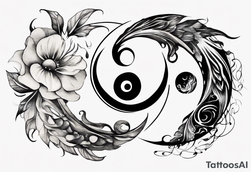 Abstract yin and Yang tattoo idea
