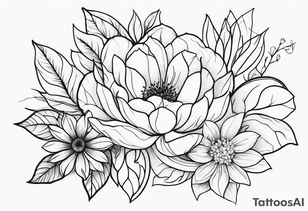 ornaments of flowers tattoo idea