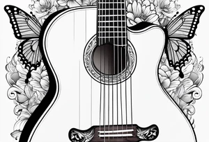 Guitar, butterfly, rainbow, Xbox tattoo idea