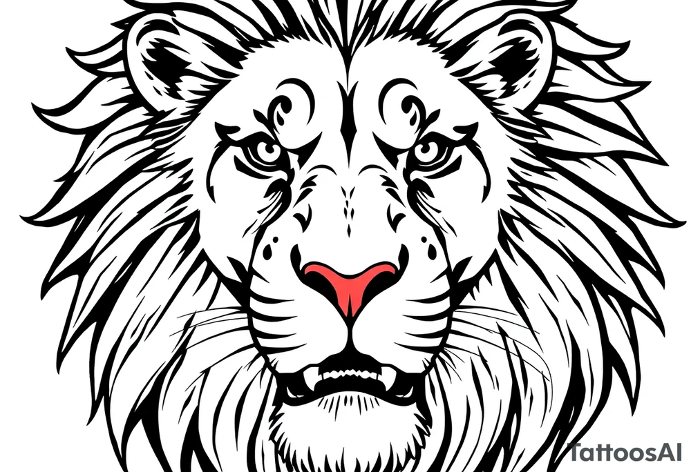 powerful majestic lion, close-up tattoo idea