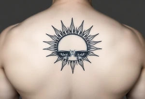 Sun rising over teary eyes tattoo idea