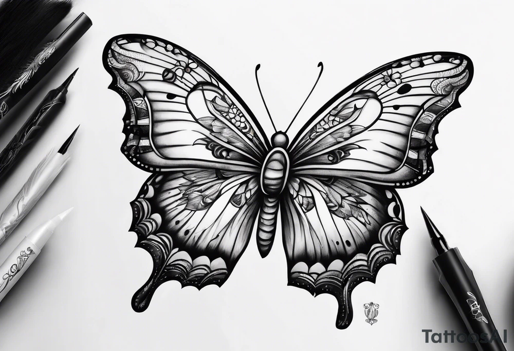 Uma borboleta delicada tattoo idea