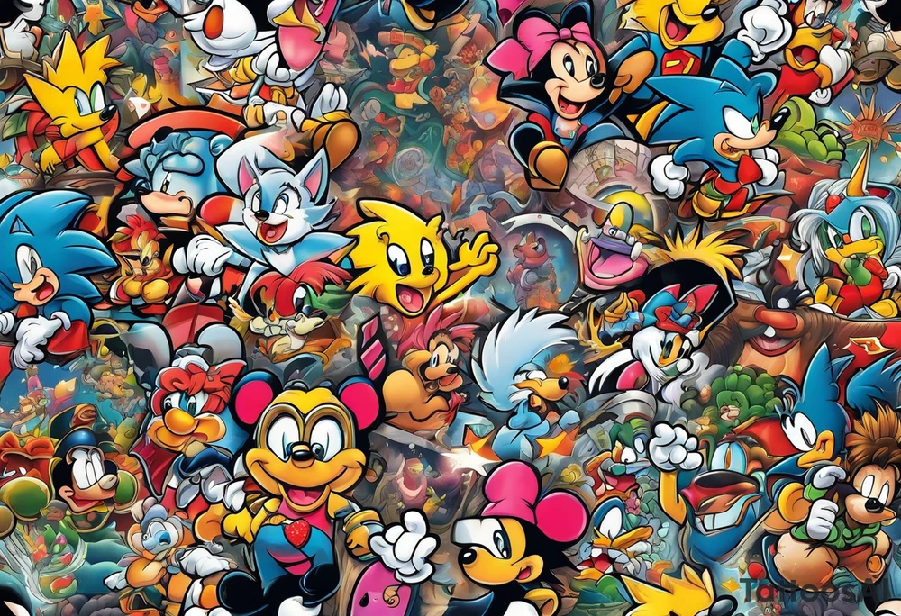 A montage of 80s cartoons together tattoo idea