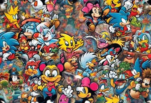 A montage of 80s cartoons together tattoo idea