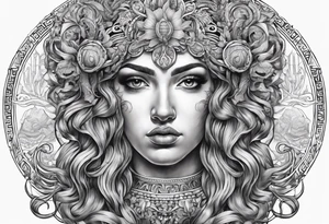 greek mythlology holding 
medusas head tattoo idea