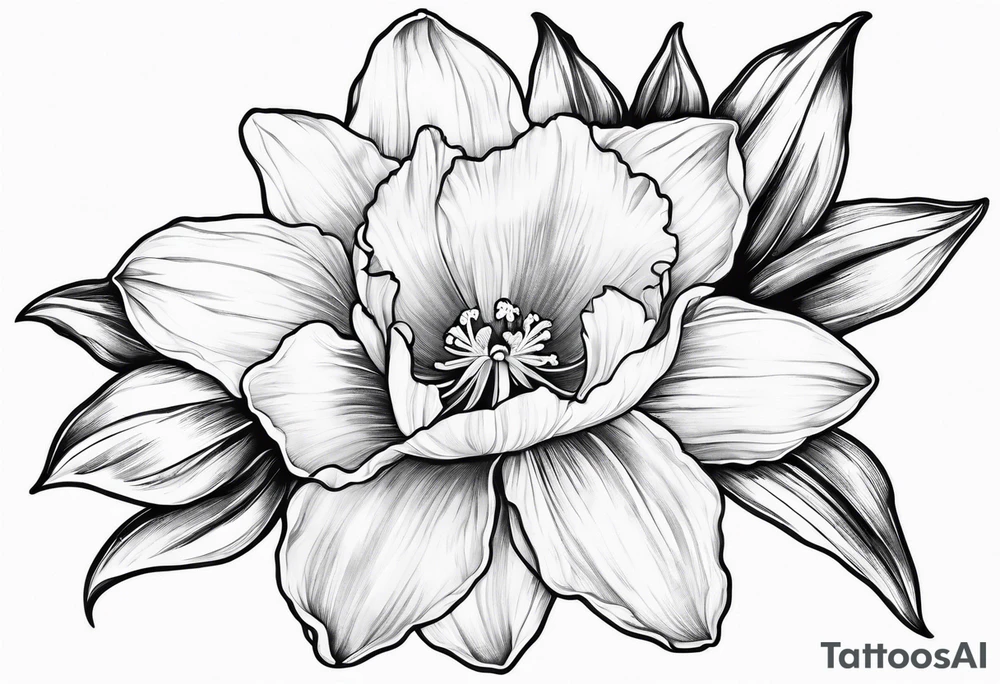 Daffodil birth flower chain tattoo idea