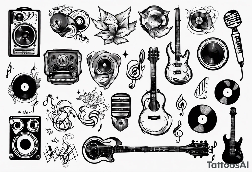 music sound tattoo idea