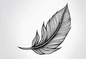 Create an image of a forearm tattoo of a leaf that becomes a feather towards the tip tattoo idea