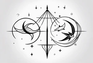 pisces, sagittarius, and cancer tattoo idea