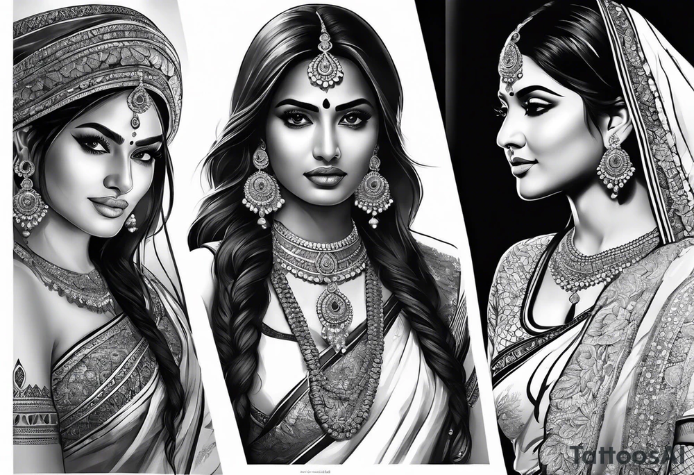 indian woman tattoo idea