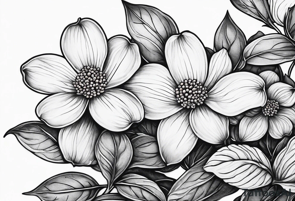 Chimney tops Smokey mountains dogwood branches tattoo idea