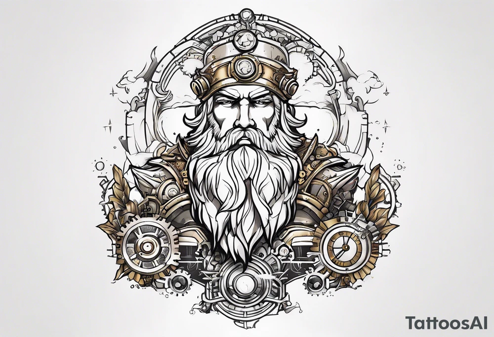 Steampunk zeus tattoo idea