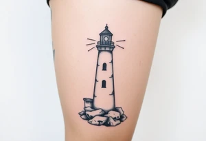 Simple lighthouse with pops tattoo idea