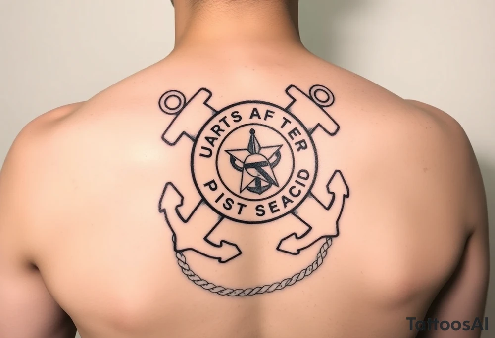 US Coast Guard auxiliary using a compass and anchor and rope tattoo idea