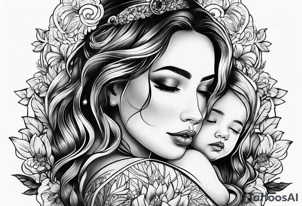 Mother and children tattoo idea