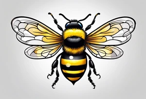 Cute bumble bee tattoo idea