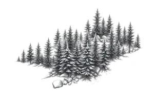 Coniferous forest tattoo sleeve black and gray tattoo idea