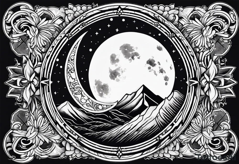 sacred moon tattoo idea