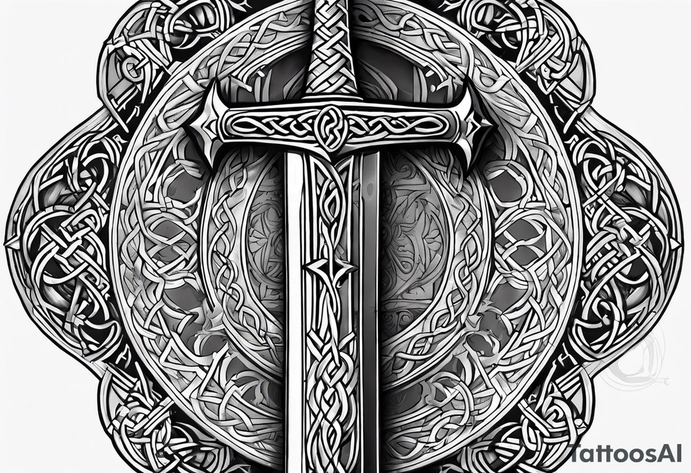 celtic mythology sword tattoo idea