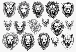 Lion skull tattoo idea
