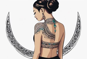 Maori back and neck crescent tattoo design tattoo idea