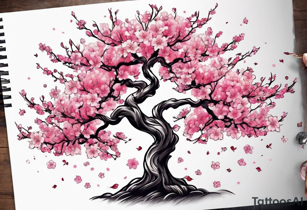 Cherry blossom tree tattoo idea