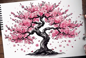 Cherry blossom tree tattoo idea