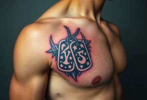 Combat marine veteran 
Operation Iraqi freedom
Dog tags tattoo idea