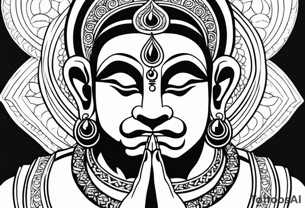 hanuman praying tattoo idea