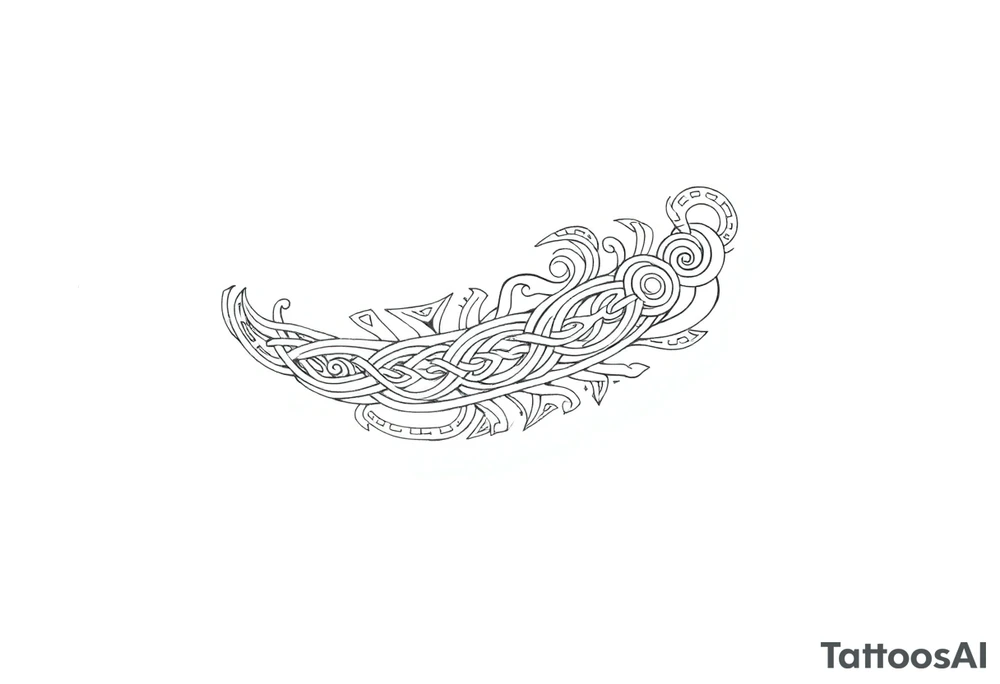 Māori style Celtic tribal
and bands black and white shading tattoo idea