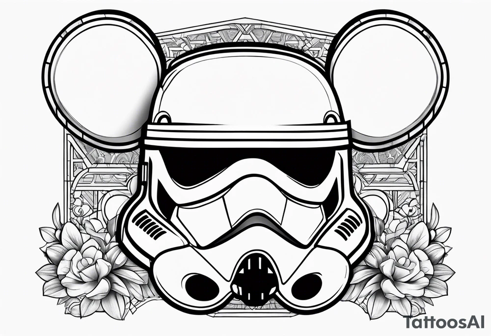 mickey mouse with clone trooper tattoo idea