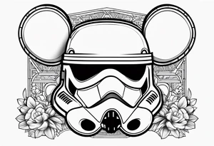 mickey mouse with clone trooper tattoo idea