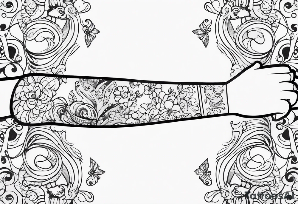 Disney princess arm sleeve tattoo idea