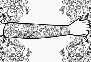 Disney princess arm sleeve tattoo idea