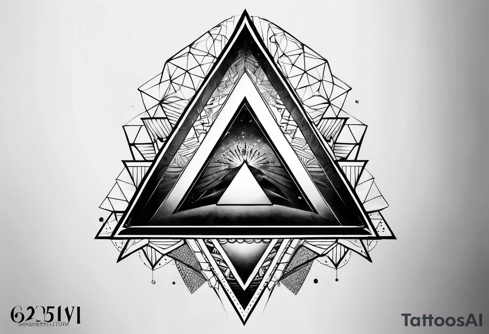 triangle illusion tattoo idea