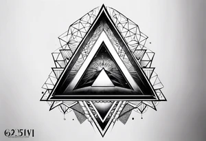 triangle illusion tattoo idea