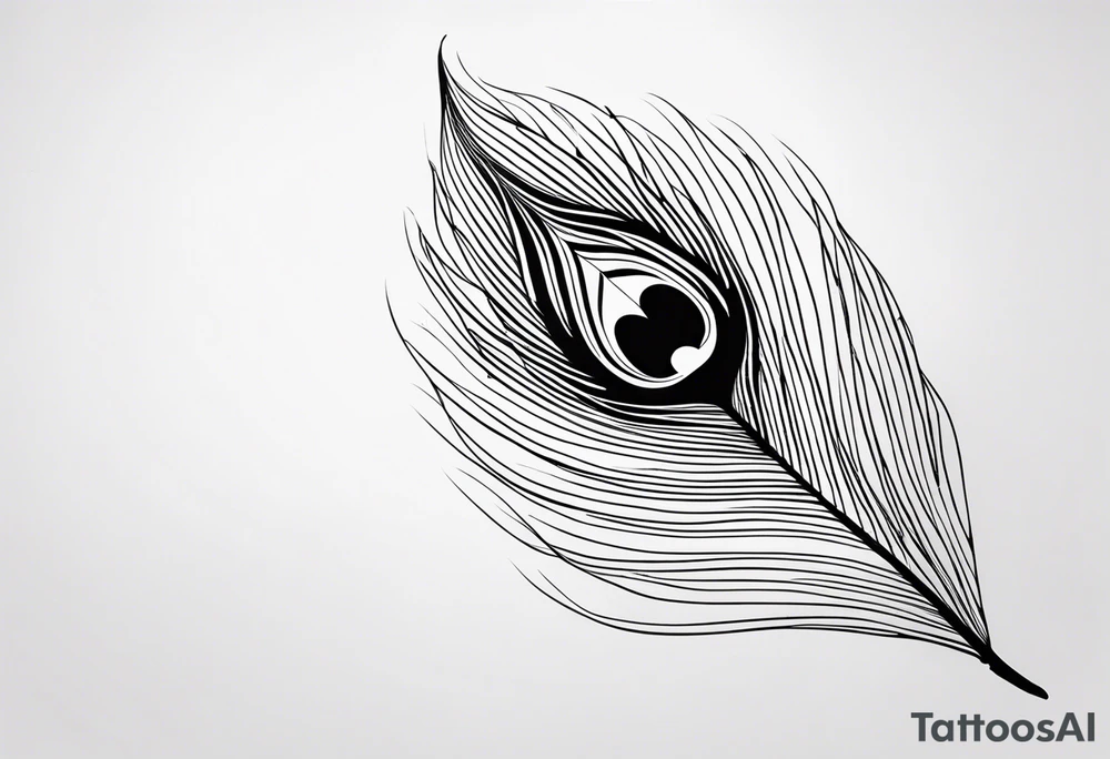 Fineline peacock feather tattoo idea