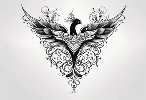 girly phoenix sternum tattoo tattoo idea