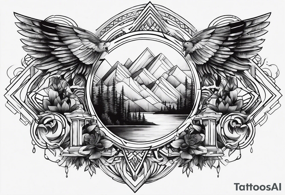 Half chest piece tattoo idea