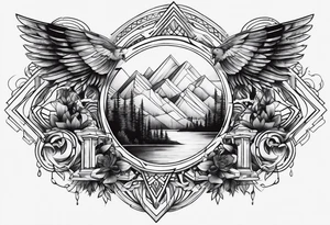 Half chest piece tattoo idea