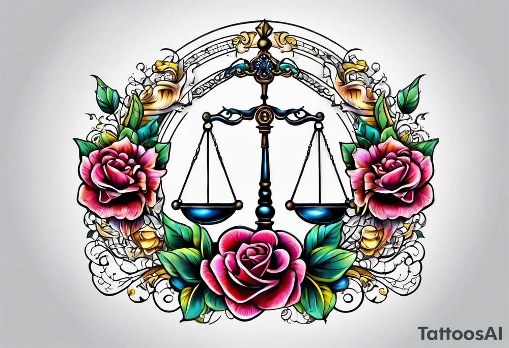 Libra scale with the word always tattoo idea